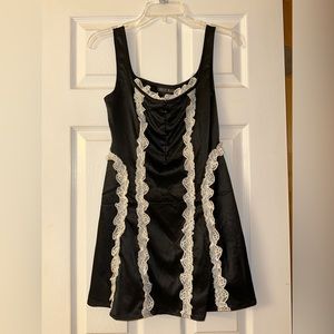 🤍CURRENT MOOD BLACK DRESS WITH WHITE TRIM🤍